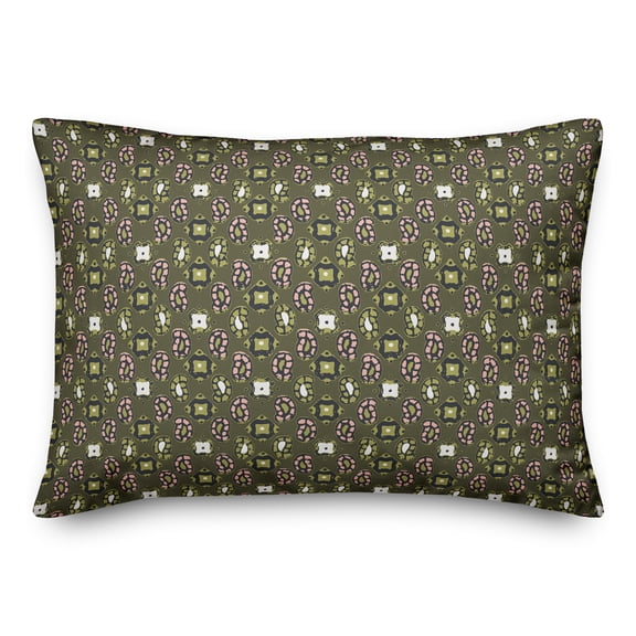Creative Products Tiny Paisley Pattern in Green 14x20 Spun Poly Pillow