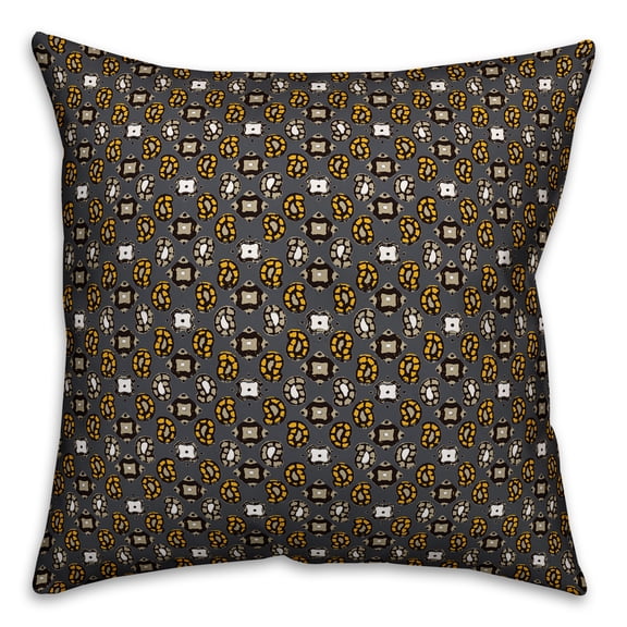 Creative Products Tiny Paisley Pattern in Yellow 20x20 Spun Poly Pillow