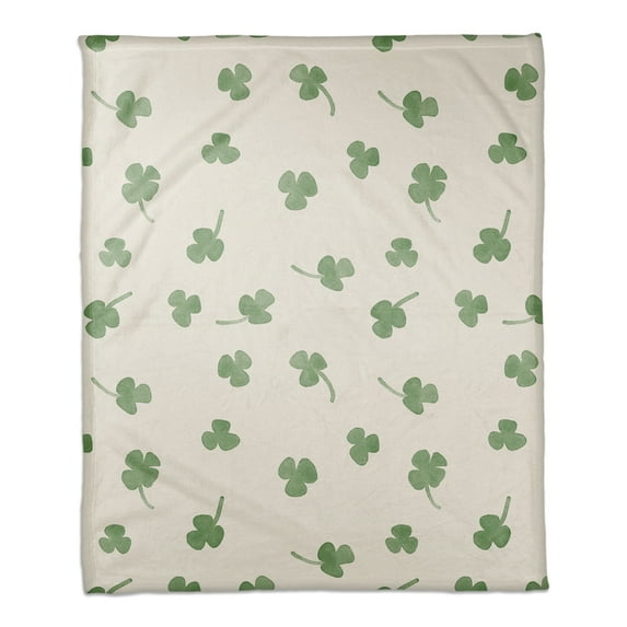 Creative Products Tiny Shamrock Pattern 50 x 60 Coral Fleece Blanket