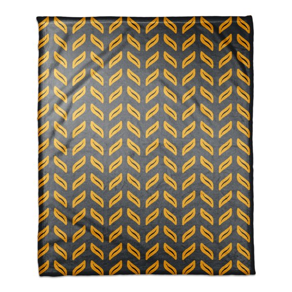 Creative Products Tire Track Pattern in Yellow 50x60 Coral Fleece Blanket