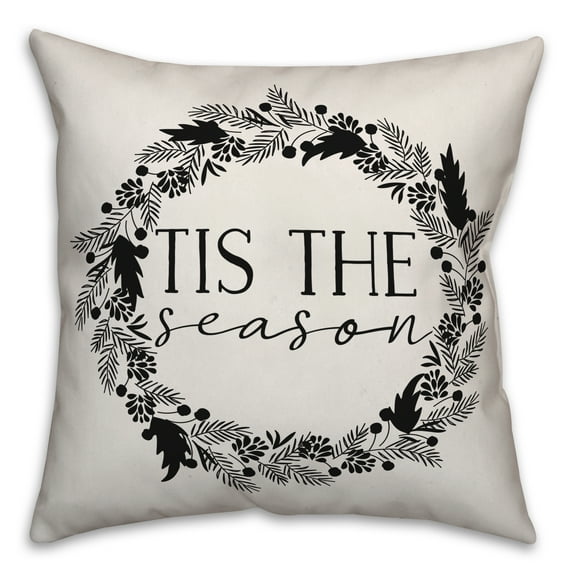 Creative Products Tis the Season Wreath 16x16 Indoor / Outdoor Pillow