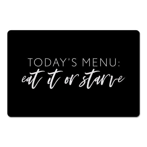 Creative Products Today's Menu Black 27x18 Floor Mat