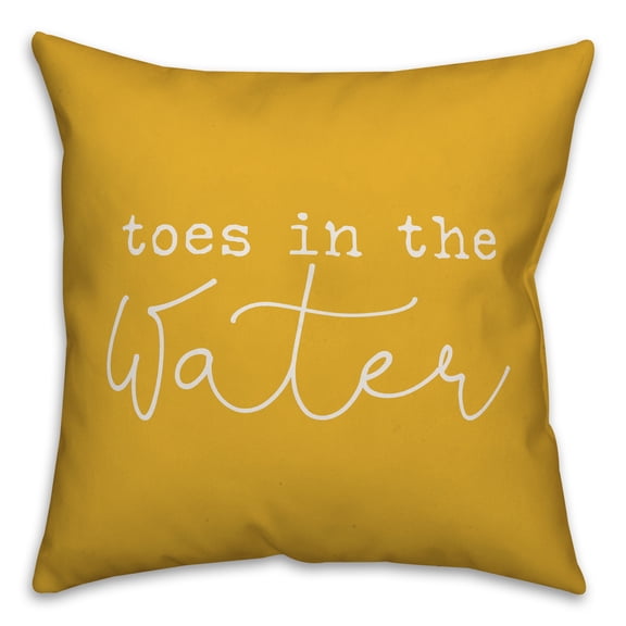 Creative Products Toes in the Water Yellow 16x16 Indoor / Outdoor Pillow