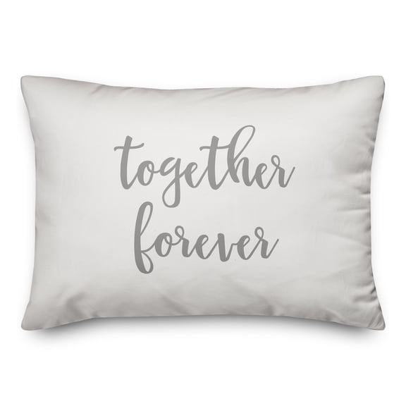 Creative Products Together Forever in Gray on White 14x20 Spun Poly Pillow