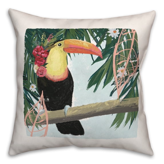 Creative Products Toucan In Jungle 20x20 Indoor / Outdoor Pillow