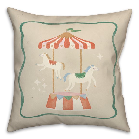 Creative Products Toy Carousel 18 x 18 Spun Poly Pillow