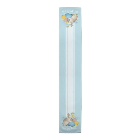 Creative Products Traditional Blue Happy Easter 16x72 Cotton Twill Table Runner