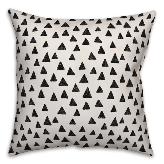 Creative Products Triangles in Black 16x16 Spun Poly Pillow