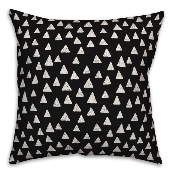 Creative Products Triangles in Black 16x16 Spun Poly Pillow