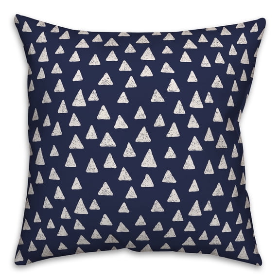 Creative Products Triangles in Blue 16x16 Spun Poly Pillow