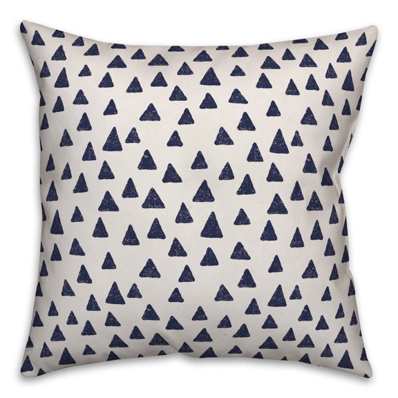 Creative Products Triangles in Blue 16x16 Spun Poly Pillow