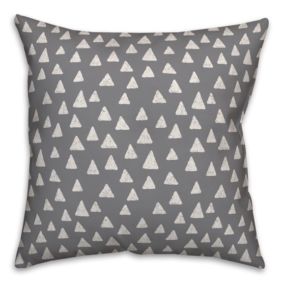 Creative Products Triangles in Gray 16x16 Spun Poly Pillow