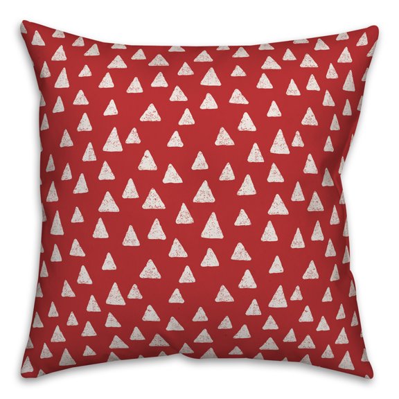 Creative Products Triangles in Red 16x16 Spun Poly Pillow