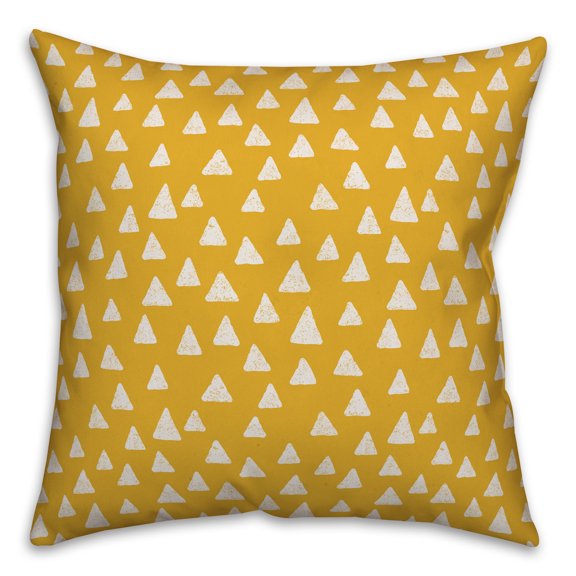 Creative Products Triangles in Yellow 16x16 Spun Poly Pillow