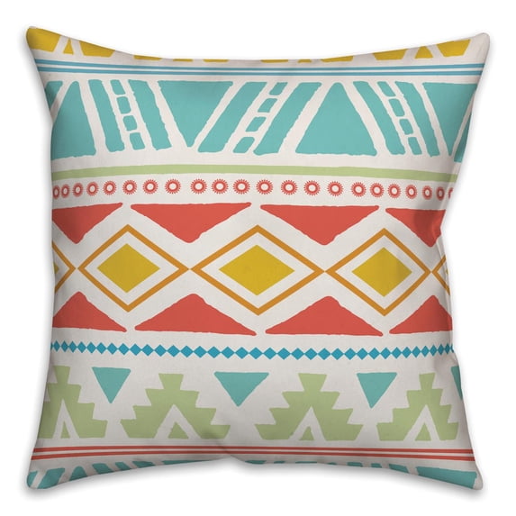 Creative Products Tribal Pattern Multi Blue 16x16 Indoor / Outdoor Pillow