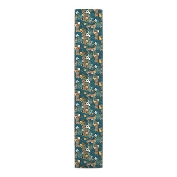 Creative Products Tropical Cheetah Teal 16 x 72 Cotton Twill Table Runner