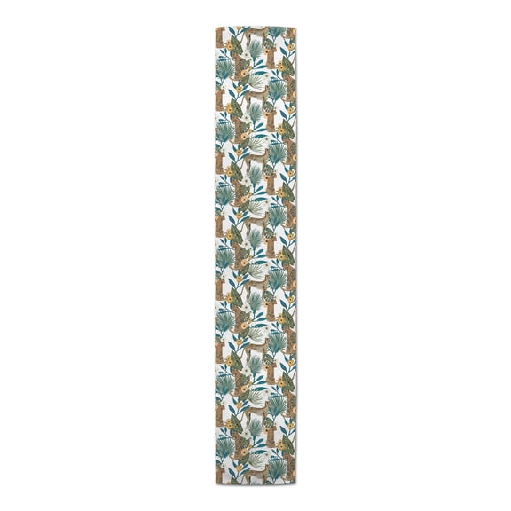 Creative Products Tropical Cheetah White 16 x 72 Cotton Twill Table Runner