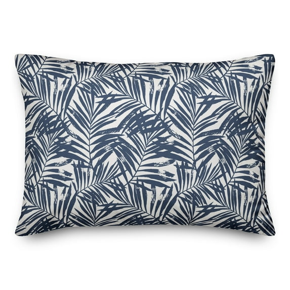 Creative Products Tropical Leaves Navy 14x20 Spun Poly Pillow