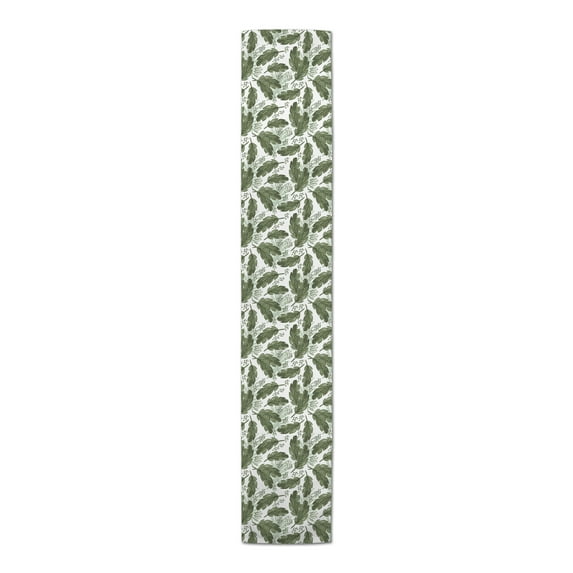 Creative Products Tropical Leaves Pattern 16 x 72 Cotton Twill Table Runner
