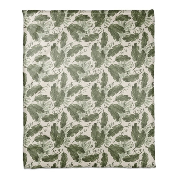 Creative Products Tropical Leaves Pattern 50 x 60 Coral Fleece Blanket