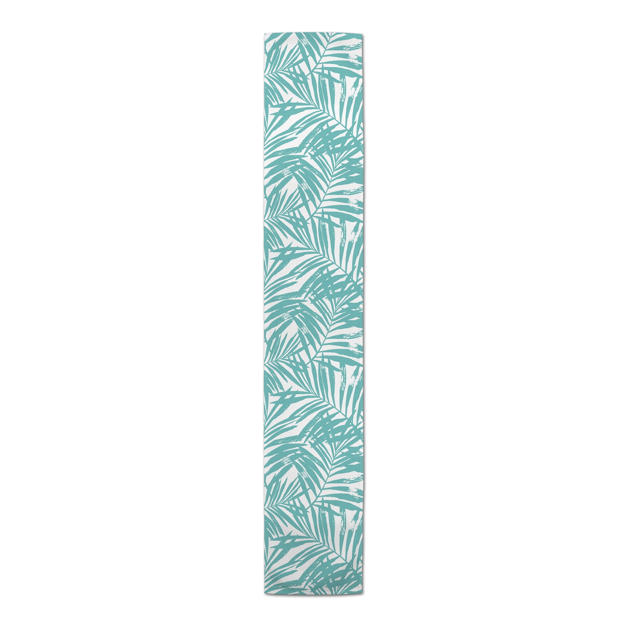 Creative Products Tropical Leaves Teal 16x90 Poly Twill Table Runner