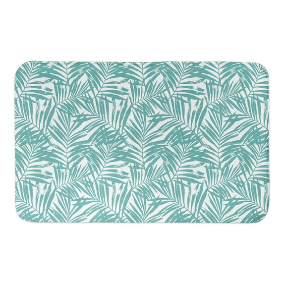Creative Products Tropical Leaves Teal 34x21 Bath Mat