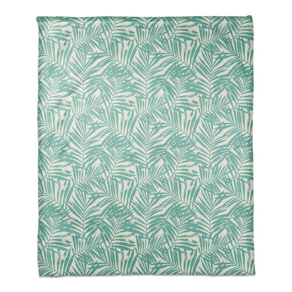 Creative Products Tropical Leaves Teal 50x60 Coral Fleece Blanket
