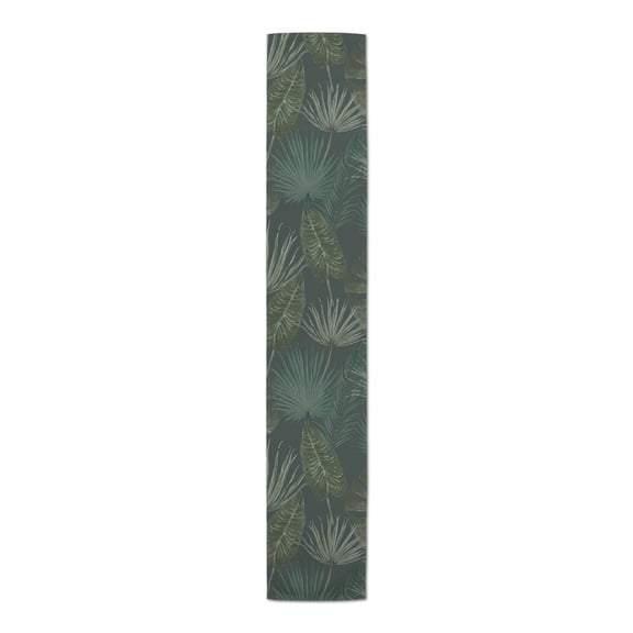 Creative Products Tropical Palm Gray 16 x 72 Cotton Twill Table Runner