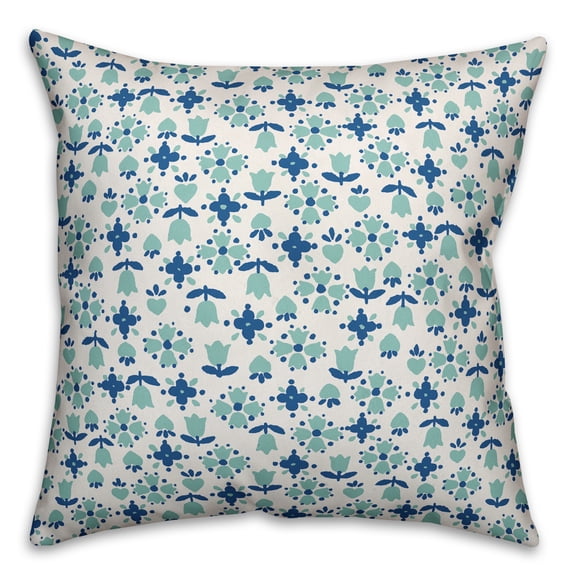Creative Products Tulip Pattern in Dark Blue 18x18 Spun Poly Pillow