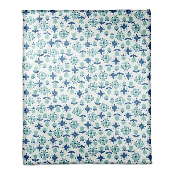 Creative Products Tulip Pattern in Dark Blue 50x60 Coral Fleece Blanket