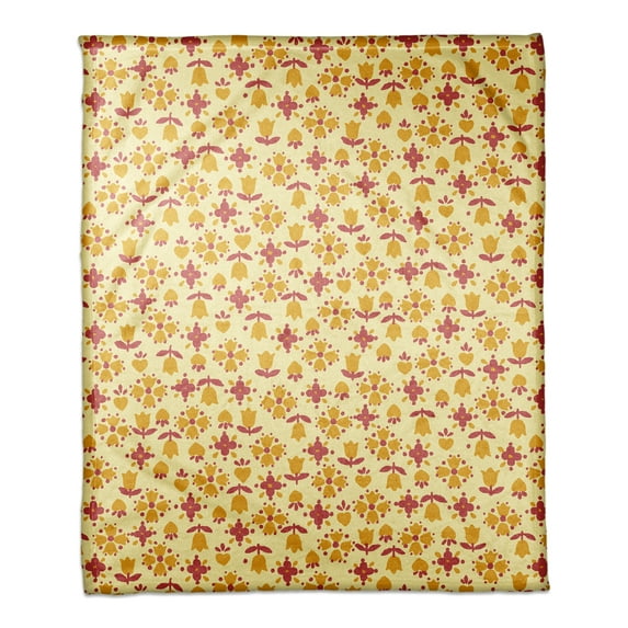 Creative Products Tulip Pattern in Yellow 50x60 Coral Fleece Blanket