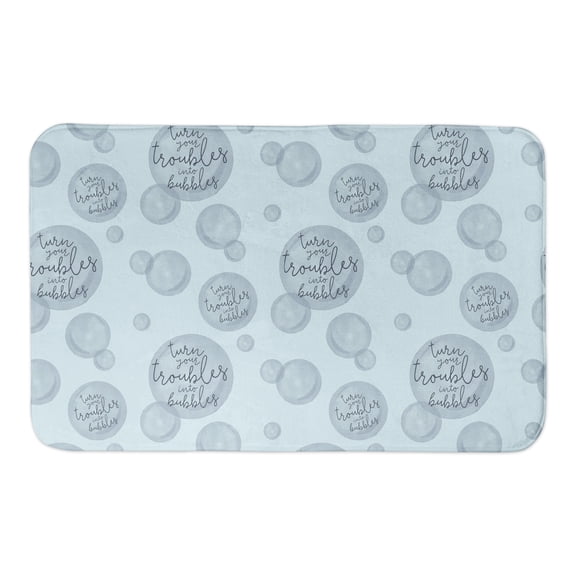 Creative Products Turn Your Troubles Into Bubbles Blue 21 x 34 Bath Mat