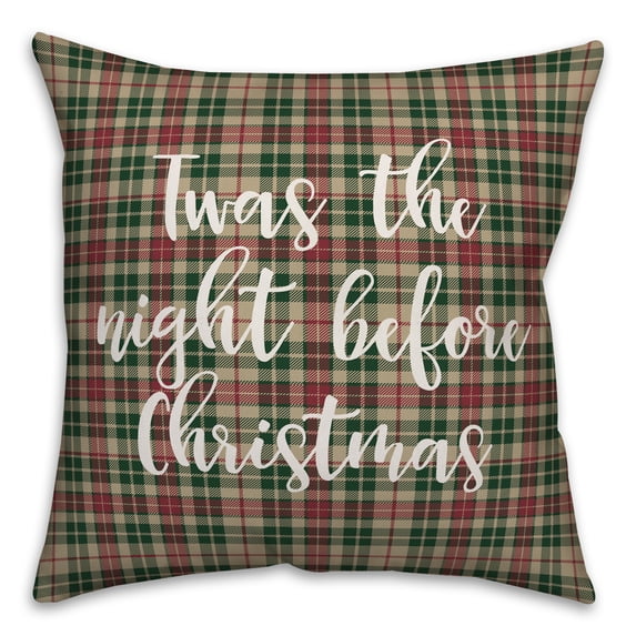 Creative Products Twas The Nght Before Christmas in Tartan Plaid 18x18 Spun Poly Pillow