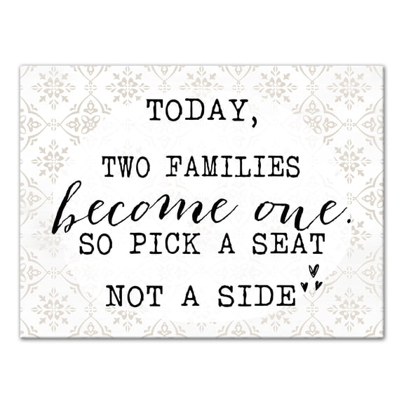 Creative Products Two Families Pick A Seat Not A Side 16 x 12 Canvas Wall Art