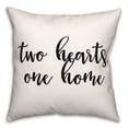 thumbnail image 1 of Creative Products Two Hearts 18x18 Spun Poly Pillow, 1 of 2