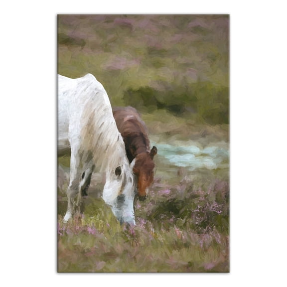 Creative Products Two Horses Grazing 20x30 Canvas Wall Art
