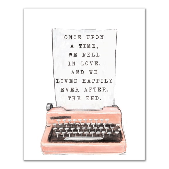 Creative Products Typewriter Love Story 8x10 Canvas Wall Art