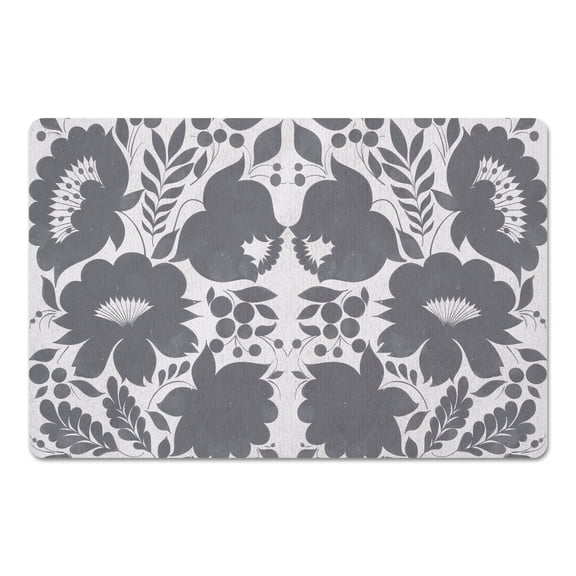 Creative Products Ukrainian Floral Gray 27x18 Floor Mat