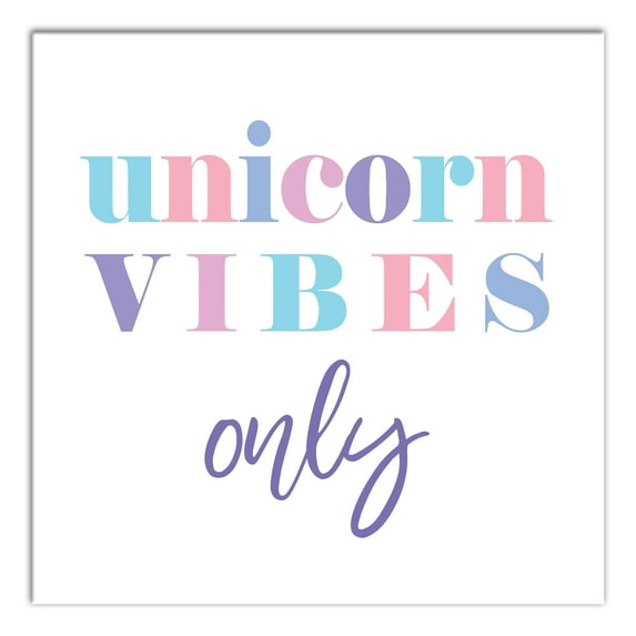 Creative Products Unicorn Vibes Only 20x20 Canvas Wall Art