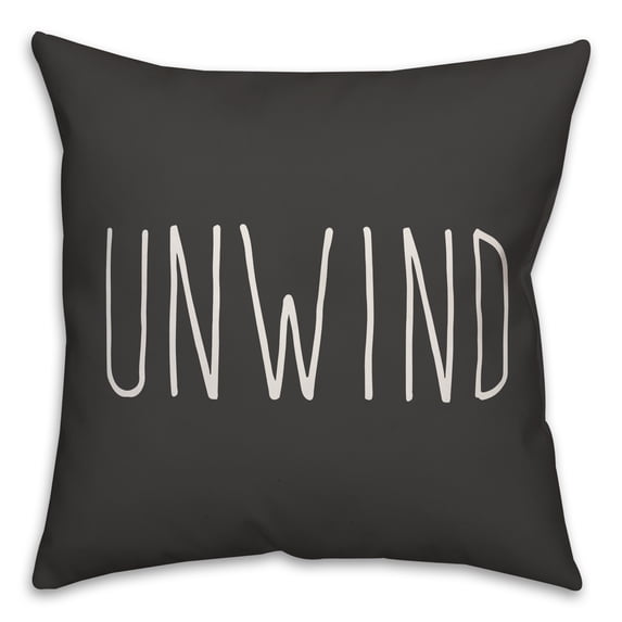Creative Products Unwind Black and White 16x16 Indoor / Outdoor Pillow