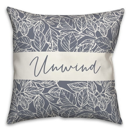 Creative Products Unwind Leaves Blue 18 x 18 Indoor / Outdoor Pillow