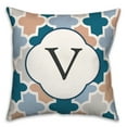 thumbnail image 1 of Creative Products V Quatrefoil Monogram 18 x 18 Spun Poly Pillow, 1 of 3