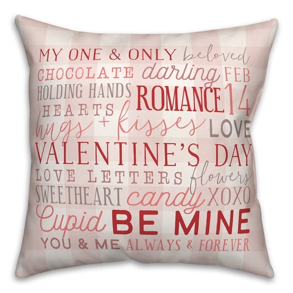 Creative Products Val Day Words 16 x 16 Spun Poly Pillow
