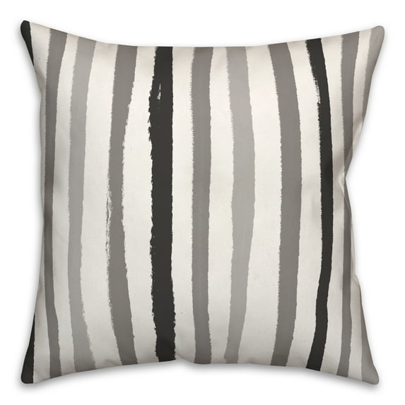 Creative Products Vertical Strokes Gray 18 x 18 Indoor / Outdoor Pillow