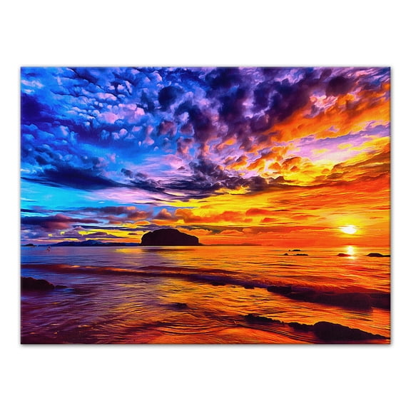 Creative Products Vibrant Colorful Coastal Sunset 12x16 Canvas Wall Art