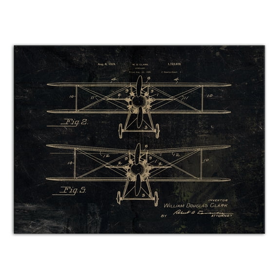 Creative Products Vintage Airplane Patent 30x40 Canvas Wall Art