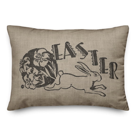 Creative Products Vintage Burlap Easter Bunny 14x20 Spun Poly Pillow