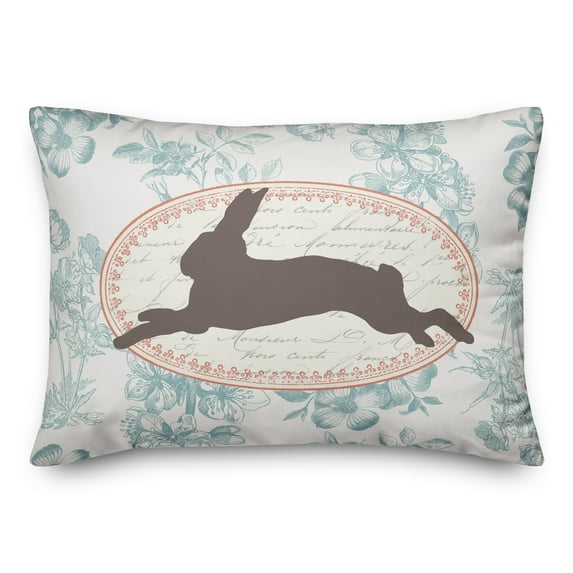 Creative Products Vintage Florals Rabbit 14x20 Spun Poly Pillow
