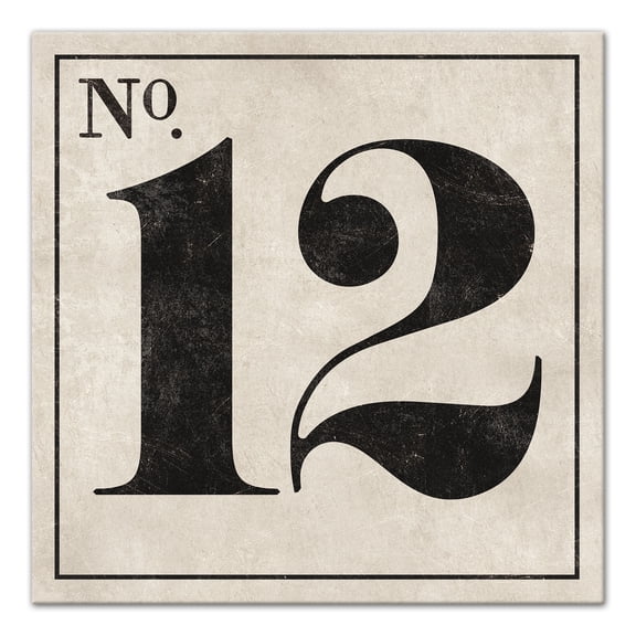 Creative Products Vintage Number 12 Sign 12x12 Canvas Wall Art