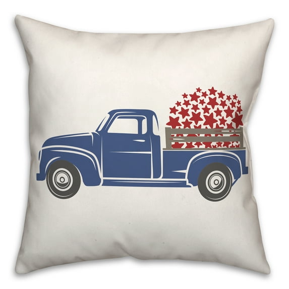 Creative Products Vintage Patriotic Stars Truck 18 x 18 Indoor / Outdoor Pillow